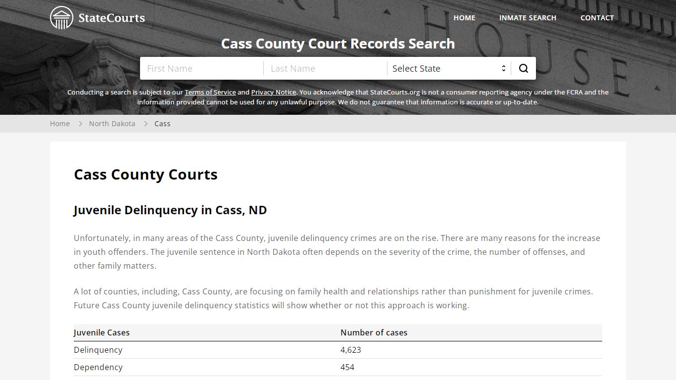 Cass County, ND Courts - Records & Cases - StateCourts