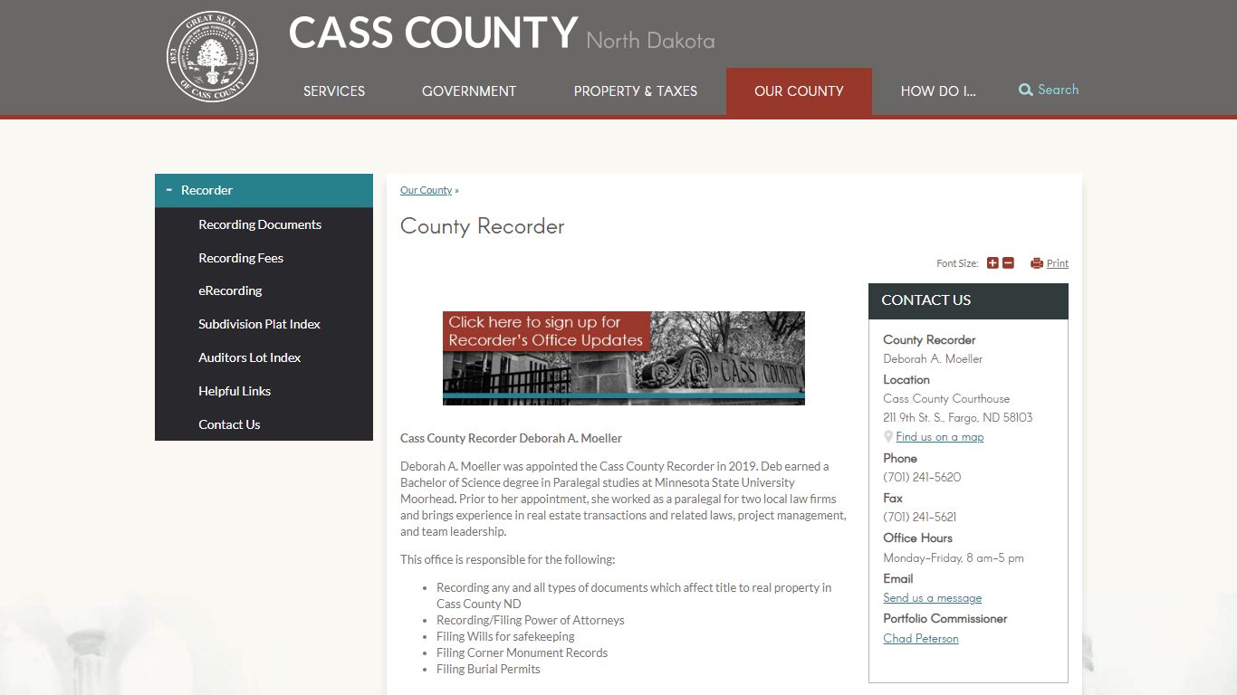 County Recorder | Cass County, ND